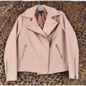 Forever 21 Pink Full Zip Jacket Size Small  Preppy Minimalist Retro Colquette